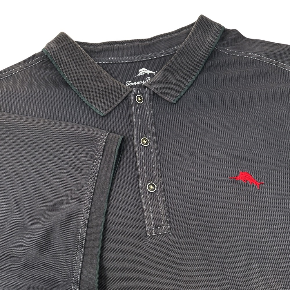 TOMMY BAHAMA Men's Gray Short Sleeve Emfielder Polo Shirt Supima Cotton 3XB